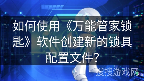 如何使用《万能管家锁匙》软件创建新的锁具配置文件? 如何使用《万能管家锁匙》软件创建新的锁具配置文件?