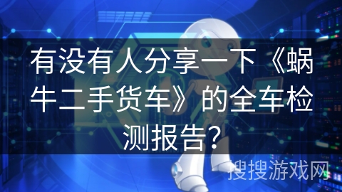 有没有人分享一下《蜗牛二手货车》的全车检测报告？