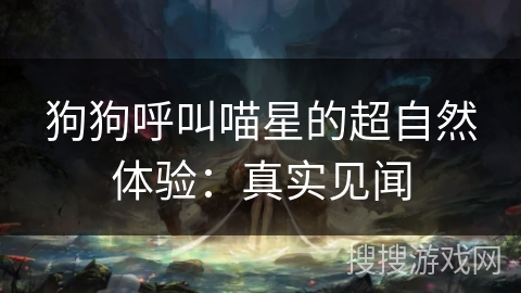 狗狗呼叫喵星的超自然体验：真实见闻