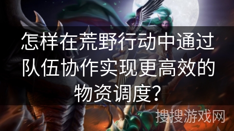 怎样在荒野行动中通过队伍协作实现更高效的物资调度？