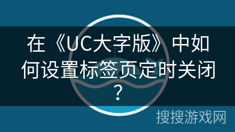 在《UC大字版》中如何设置标签页定时关闭？