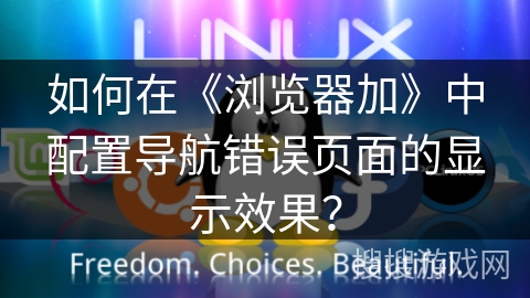 如何在《浏览器加》中配置导航错误页面的显示效果？
