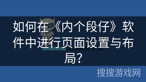 如何在《内个段仔》软件中进行页面设置与布局？