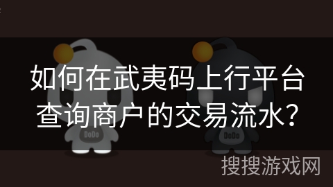 如何在武夷码上行平台查询商户的交易流水？