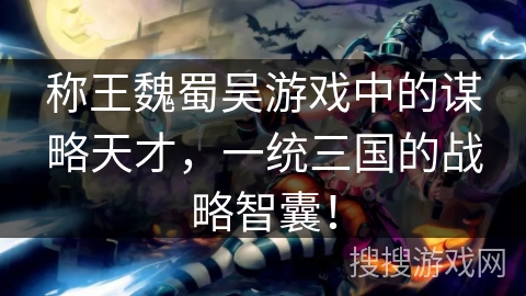 称王魏蜀吴游戏中的谋略天才，一统三国的战略智囊！