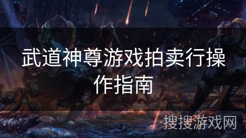 武道神尊游戏拍卖行操作指南