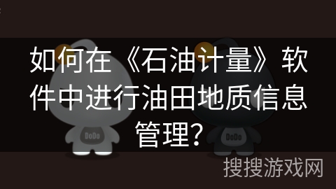 如何在《石油计量》软件中进行油田地质信息管理？
