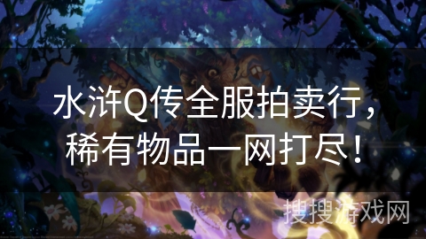 水浒Q传全服拍卖行，稀有物品一网打尽！
