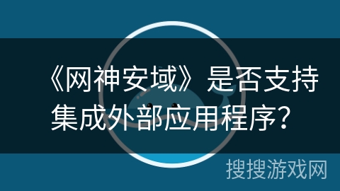 《网神安域》是否支持集成外部应用程序？