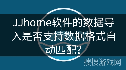 JJhome软件的数据导入是否支持数据格式自动匹配？