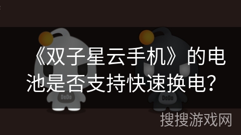 《双子星云手机》的电池是否支持快速换电？