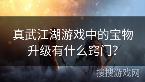 真武江湖游戏中的宝物升级有什么窍门？