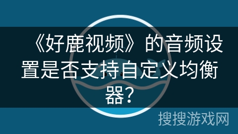 《好鹿视频》的音频设置是否支持自定义均衡器？