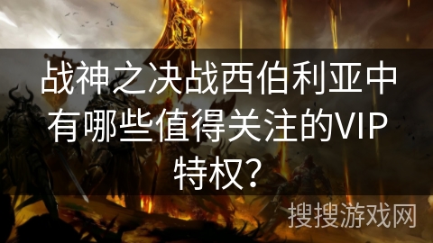 战神之决战西伯利亚中有哪些值得关注的VIP特权？