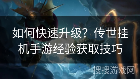 如何快速升级?传世挂机手游经验获取技巧 如何快速升级?传世挂机手游经验获取技巧