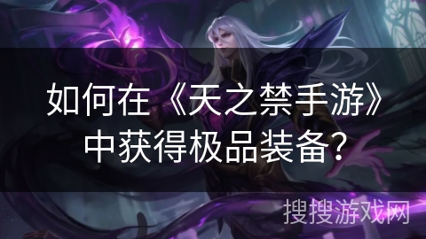 如何在《天之禁手游》中获得极品装备？