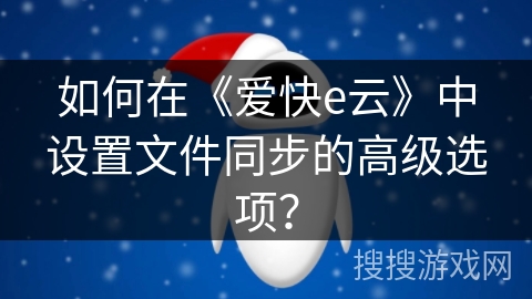 如何在《爱快e云》中设置文件同步的高级选项？