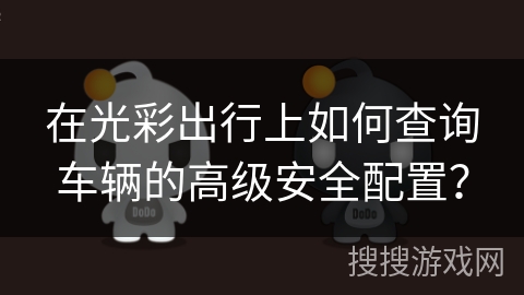 在光彩出行上如何查询车辆的高级安全配置？