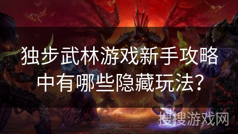 独步武林游戏新手攻略中有哪些隐藏玩法？