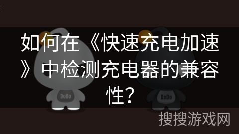 如何在《快速充电加速》中检测充电器的兼容性？