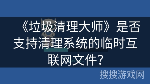 《垃圾清理大师》是否支持清理系统的临时互联网文件？