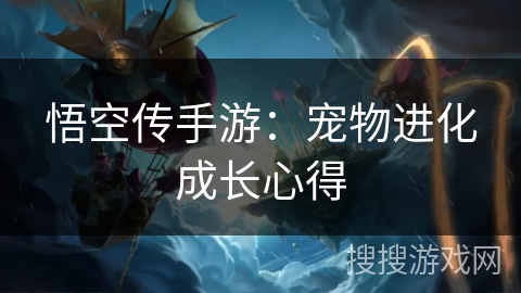 悟空传手游：宠物进化成长心得