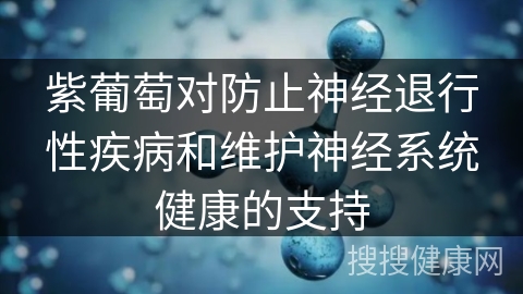 紫葡萄对防止神经退行性疾病和维护神经系统健康的支持