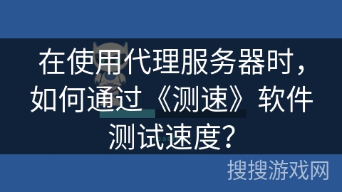 在使用代理服务器时，如何通过《测速》软件测试速度？