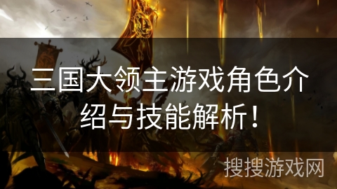 三国大领主游戏角色介绍与技能解析！