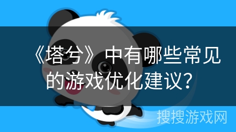 《塔兮》中有哪些常见的游戏优化建议？