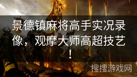 景德镇麻将高手实况录像，观摩大师高超技艺！
