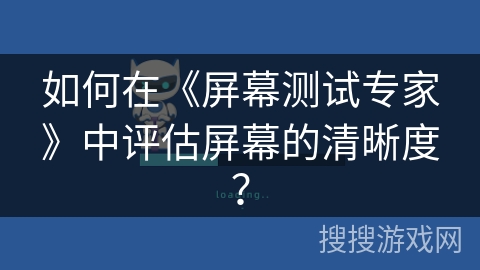 如何在《屏幕测试专家》中评估屏幕的清晰度？