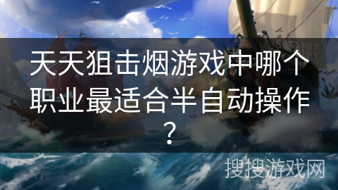 天天狙击烟游戏中哪个职业最适合半自动操作?