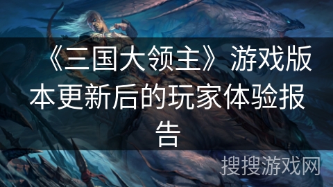 《三国大领主》游戏版本更新后的玩家体验报告 《三国大领主》游戏版本更新后的玩家体验报告