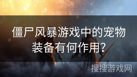 僵尸风暴游戏中的宠物装备有何作用? 僵尸风暴游戏中的宠物装备有何作用?