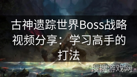 古神遗踪世界Boss战略视频分享：学习高手的打法