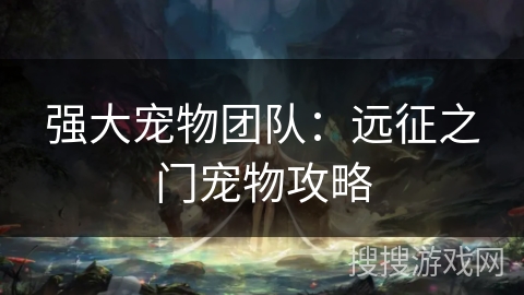 强大宠物团队:远征之门宠物攻略 强大宠物团队:远征之门宠物攻略