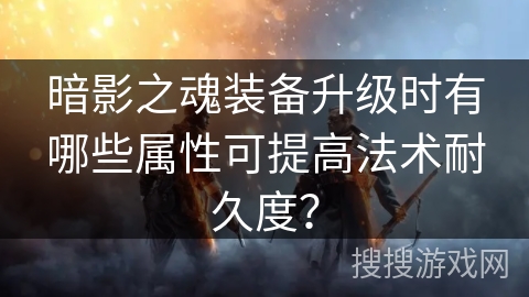 暗影之魂装备升级时有哪些属性可提高法术耐久度？