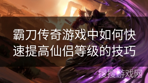霸刀传奇游戏中如何快速提高仙侣等级的技巧