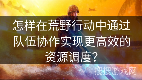 怎样在荒野行动中通过队伍协作实现更高效的资源调度？