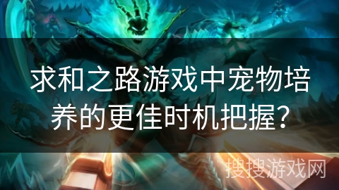 求和之路游戏中宠物培养的更佳时机把握？