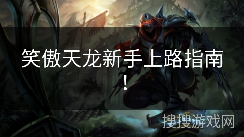 笑傲天龙新手上路指南！