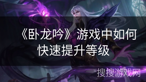 《卧龙吟》游戏中如何快速提升等级
