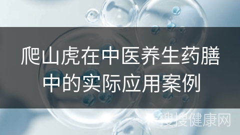 爬山虎在中医养生药膳中的实际应用案例