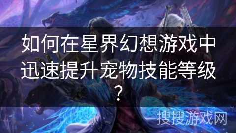 如何在星界幻想游戏中迅速提升宠物技能等级？