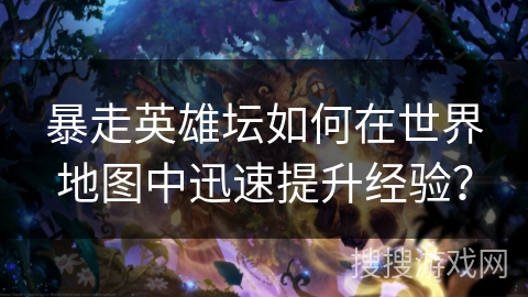 暴走英雄坛如何在世界地图中迅速提升经验？