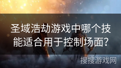 圣域浩劫游戏中哪个技能适合用于控制场面？