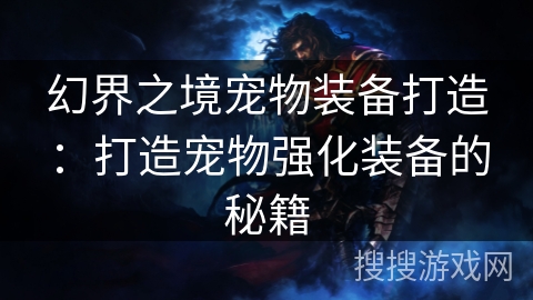 幻界之境宠物装备打造：打造宠物强化装备的秘籍