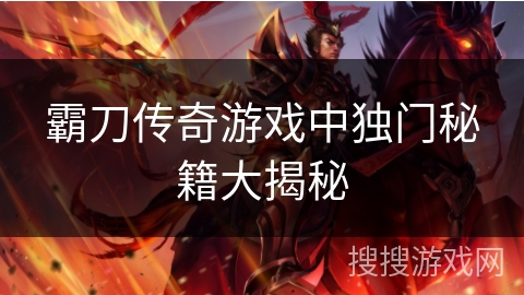 霸刀传奇游戏中独门秘籍大揭秘