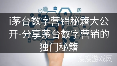 i茅台数字营销秘籍大公开-分享茅台数字营销的独门秘籍